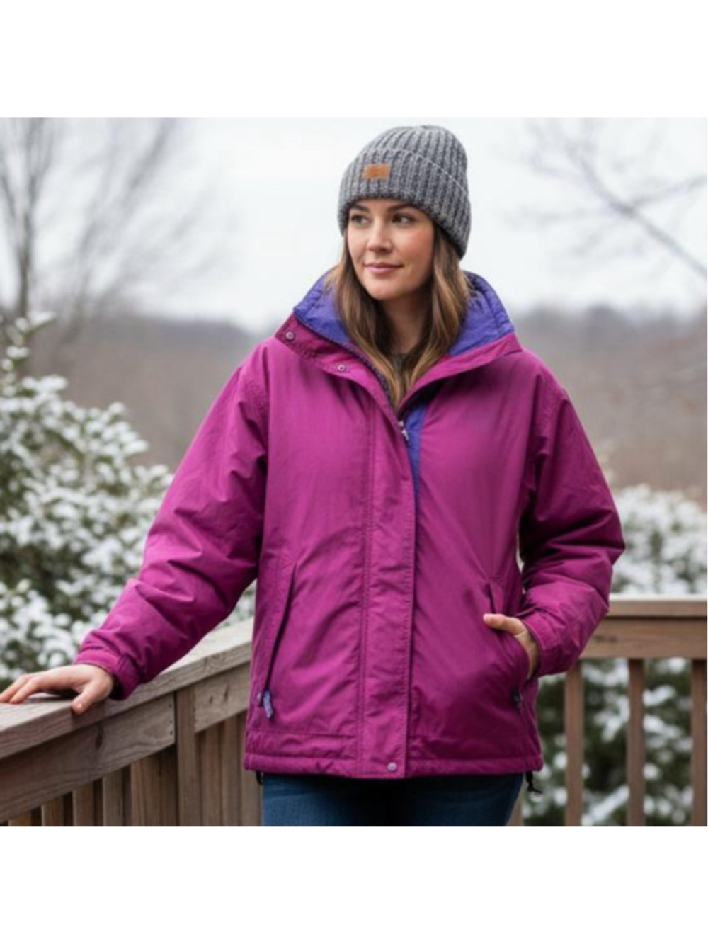 Patagonia Vintage 90s Puffer Coat Full Zip 10 M Pink Insulated Corpcore Utility